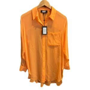 DKNY Womens Orange Shirt